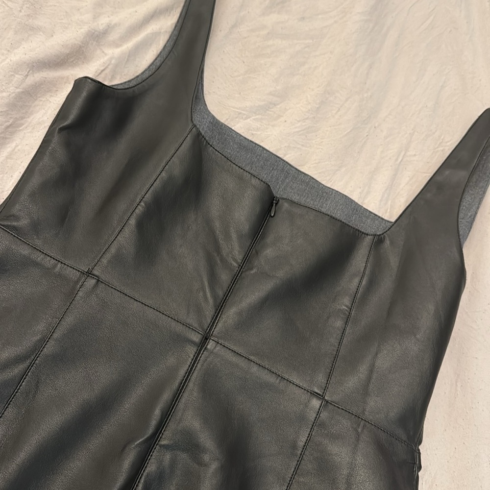 ASOS Square Neck Faux Leather Dress - Picture 7 of 9